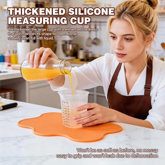 Silicone Measuring Cups Set 125ml + 250ml + 500ml - Image 3