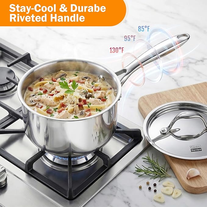 Cooks Standard Stainless Steel Sauce Pan - Image 6
