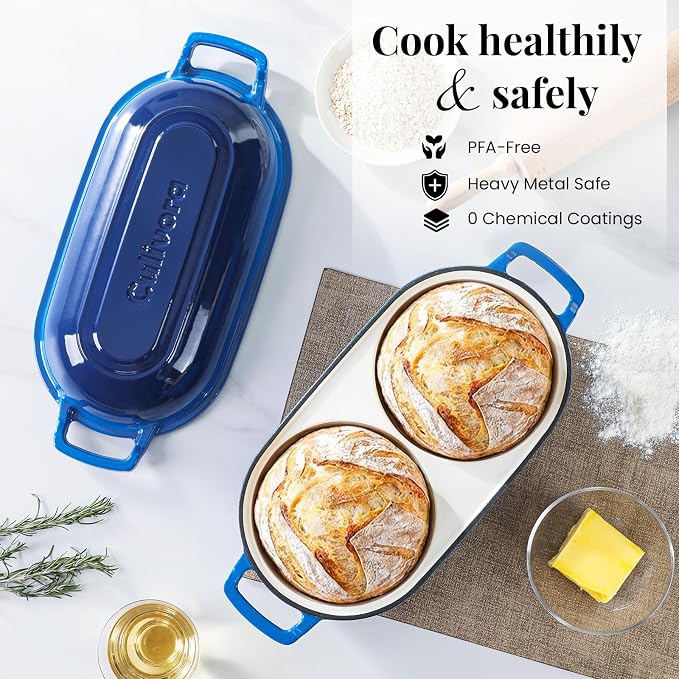 Cast Iron Bread Pan with Lid, Mini Enamel Sourdough Baking Dutch Oven Pot - Image 6