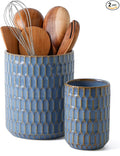 Utensil Holder, 7.5"+5.3" Ceramic Kitchen Utensil Holder by Artebake