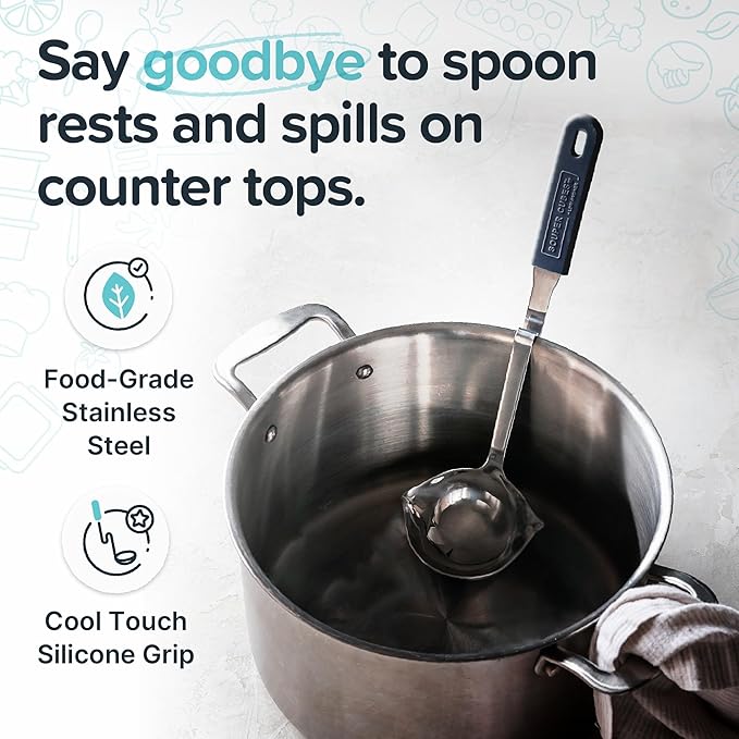 Souper Cubes + Lori Greiner No Mess Stainless Steel Soup Ladle - Image 3