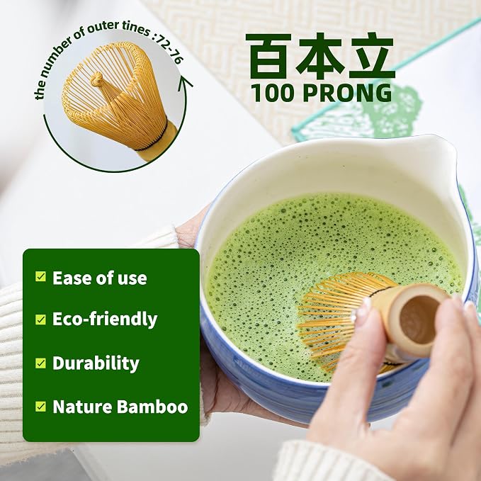 Matcha Whisk Set, Matcha Kit for Ceremony, 480 ML Ceramic Bowl - Image 3
