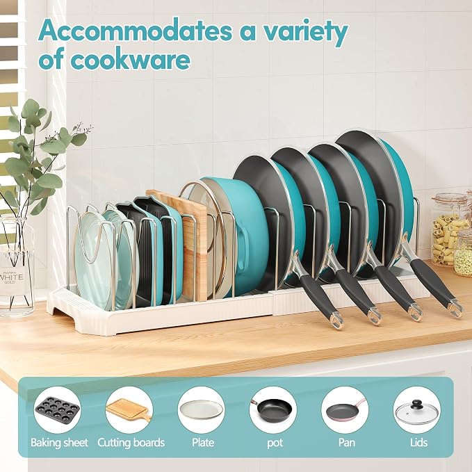 Pots and Pans Organizer for under Cabinet, Pan Pot Organizers inside Cabinet - Image 4