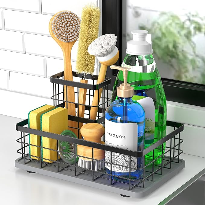 Kitchen Sink Caddy Organizer, Sponge Holder by HOKEMOM