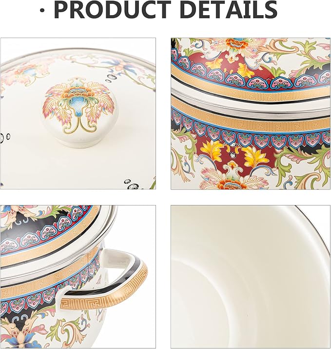 Retro Flower Enamel Stockpot - Image 4