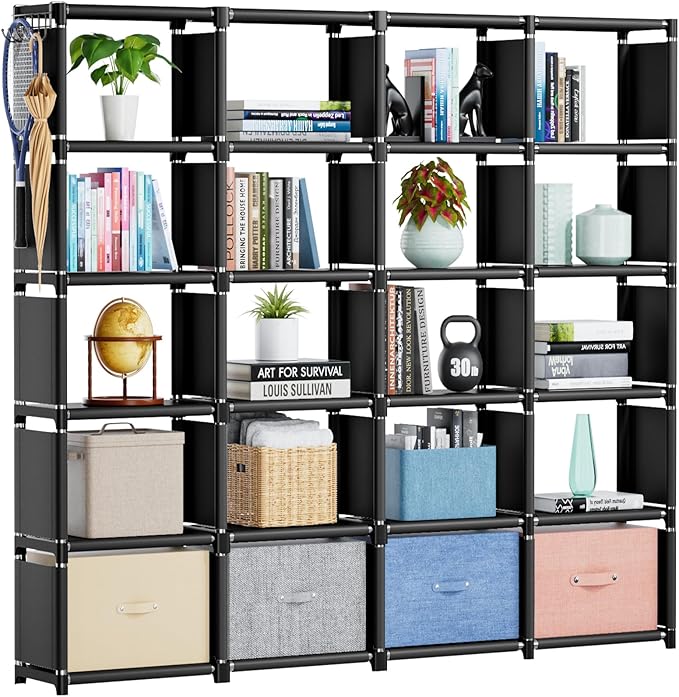 Mavivegue Book Shelf, 20 Cube Storage Organizer, DIY Bookcase, Metal Cube by Mavivegue