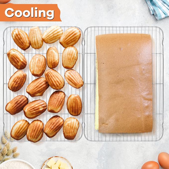 P&P CHEF Cooling Baking Rack Pack of 2, 16.6" x 11.5", Stainless Steel Cooling - Image 6