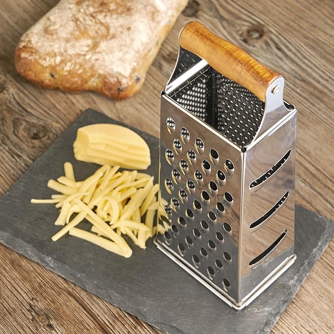 Twine Acacia Wood Handled Cheese Grater, Stainless Steel Grater, Citrus Zester - Image 5