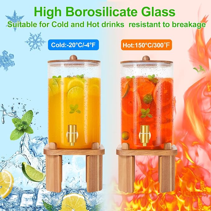 1 Gallon Glass Drink Dispensers: Beverage Dispenser - Image 7