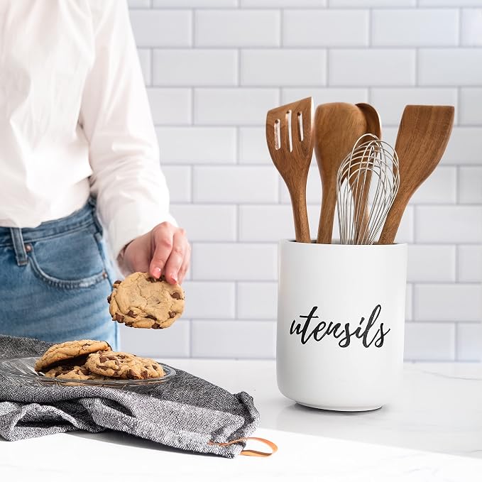 STYLED SETTINGS White Utensil Holder - Image 2