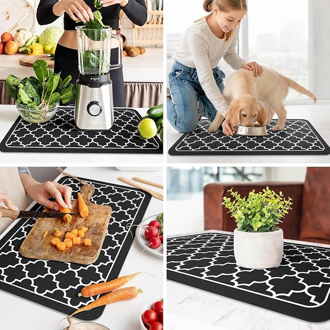 WISELIFE Dish Drying Mat Super Absorbent Drying Mat Large Dish Drying Mats - Image 6