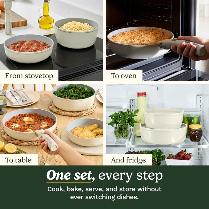 Cuisinart 13-Pc ClickSmart Nonstick Detachable Handle Ceramic Cookware - Image 3