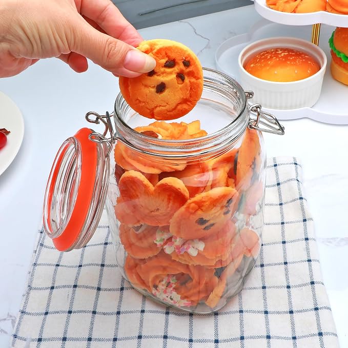 50oz Glass Jars with Clamp Lids, 1500ml Square Wide Mouth Mason Jars with - Image 7