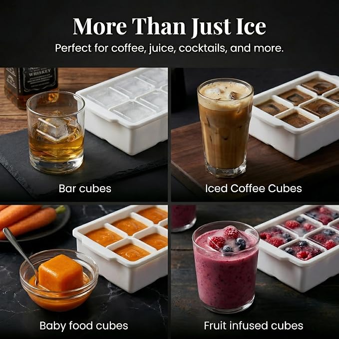 KitchFort Large Silicone Ice Cube Tray, Easy Release 2" Big Ice Cubes - Image 7