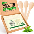 Disposable Wooden Utensils Set, Compostable Utensils, Disposable Cutlery by FEHHTOEco-friendlyLiving