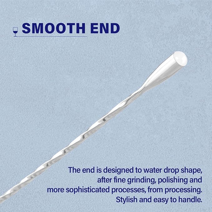 Briout 6 Pieces Bar Spoon, 12 Inches Long Handle Drink Stirrer - Image 5