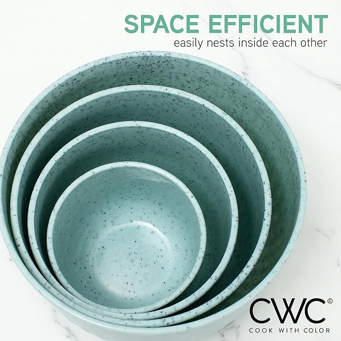 COOK WITH COLOR Prep Bowls with Lids- Wide and Deep Nesting Plastic Small - Image 3
