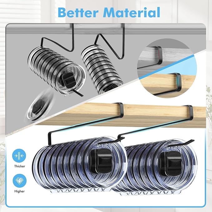 2 Pack Tumbler Lid Organizer, Under Cabinet Cup Lid Holder - Image 3