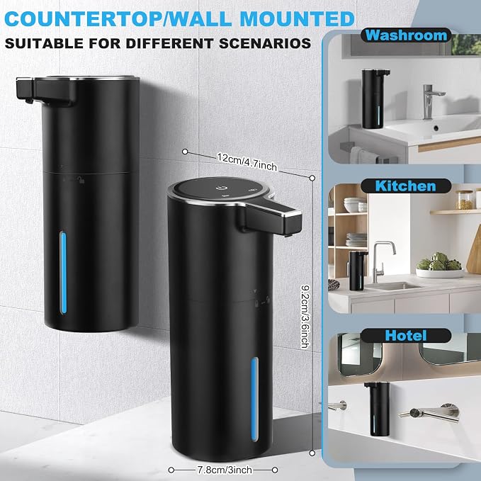 Automatic Soap Dispenser Liquid Touchless: 13.52oz/400ml Wall USB Rechargeable - Image 6