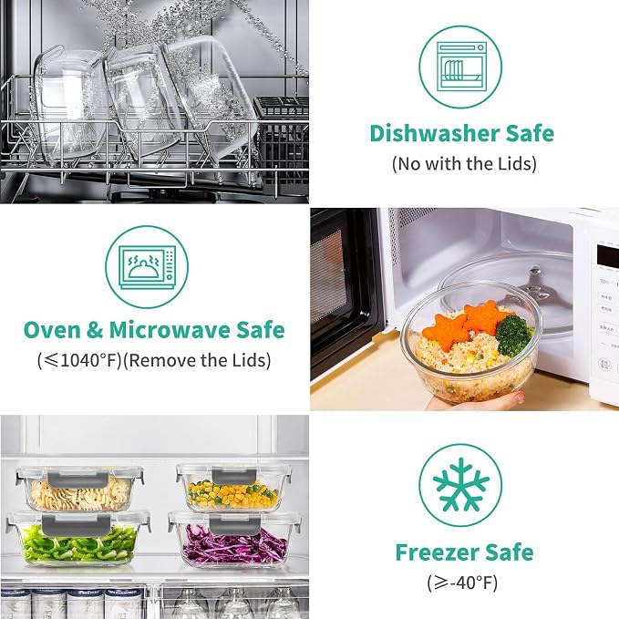 AMALEKO 34pc Glass Food Storage Containers - Image 4