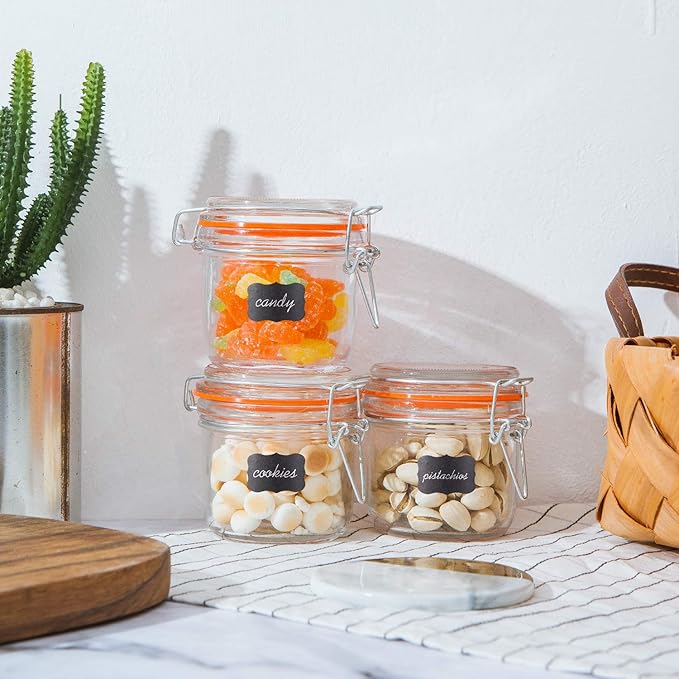 Encheng Glass Jars With Airtight Lids, 6 oz Mason Jars, Glass Jar With Leak - Image 5