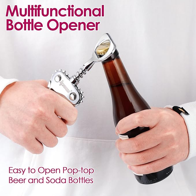 IPOW Wine Opener, Zinc Alloy Wine Bottle Opener, Wing Corkscrew Heavy Duty - Image 3