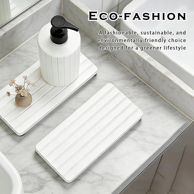 2PCS Stone Drying Tray, Water Absorbing Stone Tray - Image 5