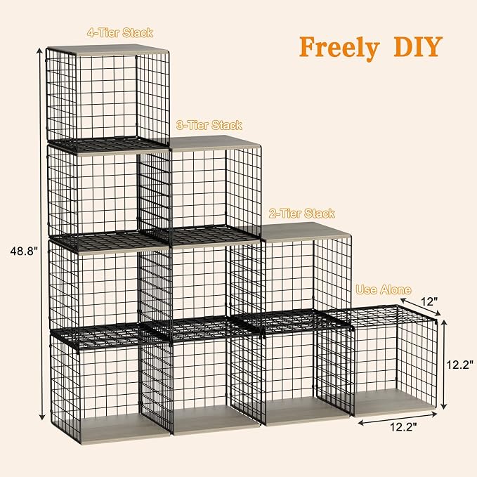 4-Tier Stackable Closet Organizers and Storage Basket, Shelves - Image 3