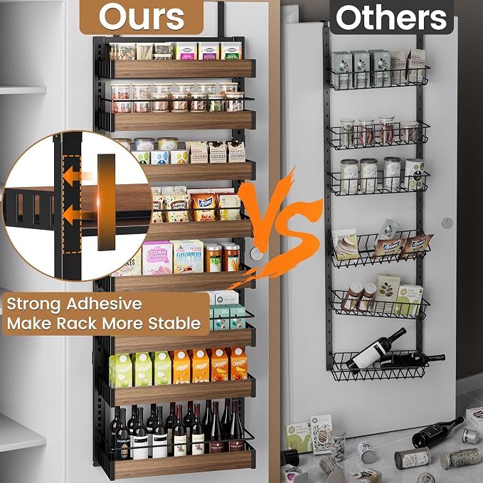 POKIPO 8 Tier Over The Door Pantry Organizer, 2 IN 1 Wall Mount or Hanging - Image 6