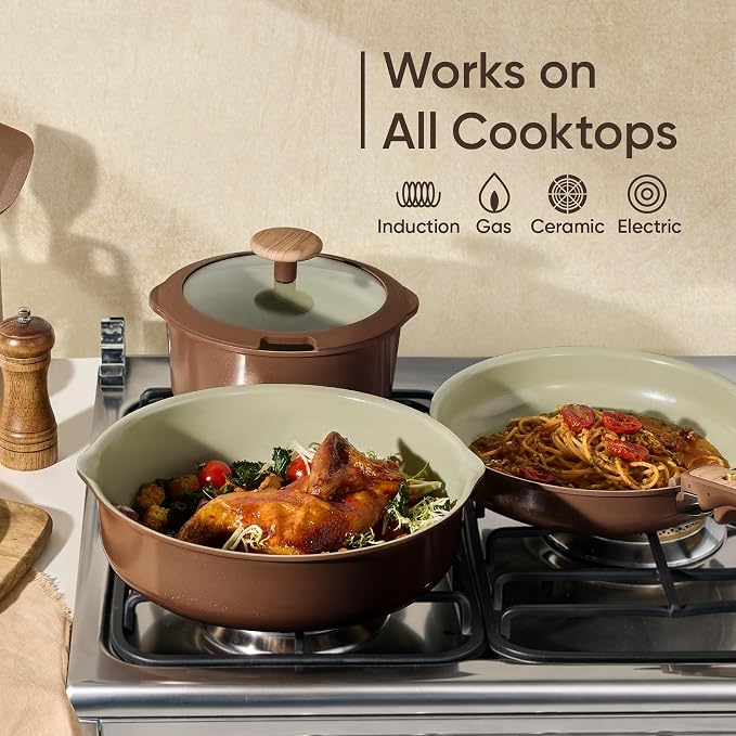 CAROTE Ceramic Cookware Set, Pots and Pans Set Non Stick - Image 6