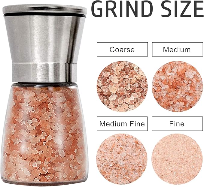 Gulex Pepper Grinder Pepper Mill, Salt Grinder Refillable, Adjustable, - Image 6