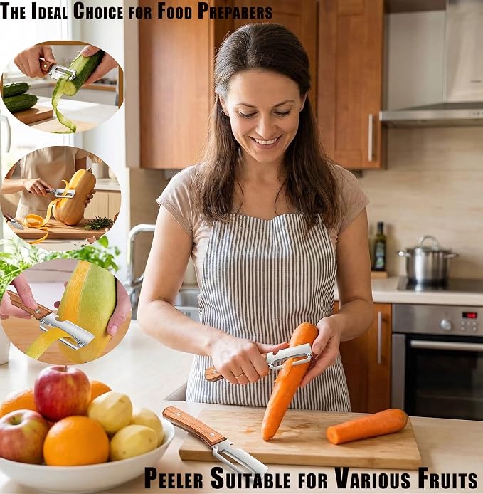 2Pcs Vegetable Peelers For Kitchen, Premium Fruit Stainless Steel Peeler - Image 3