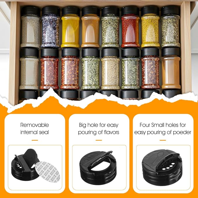 36 Pack 3 oz Clear Plastic Spice Jars - Image 3