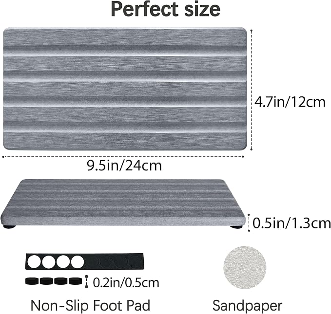 Diatomite Soap Dish, Water Absorbing Stone Tray, Kitchen Sink Organizer - Image 4