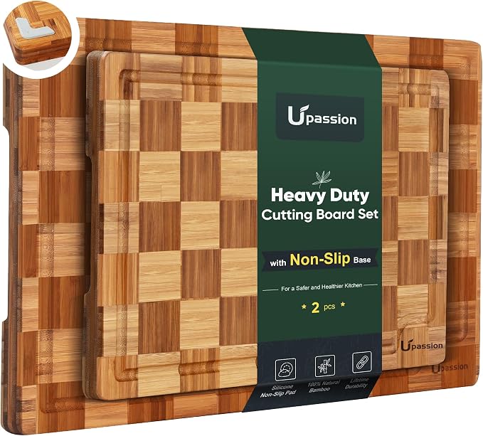 Extra Large Bamboo Cutting Boards, Non-Toxic & Durable by Upassion
