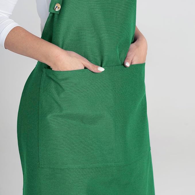 TOSHE Kitchen Apron Waterdrop Resistant Cotton Apron - Image 8