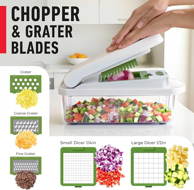 Mueller Pro-Series 10-in-1, 8 Blade Vegetable Chopper, Onion Mincer, Egg Slicer - Image 5