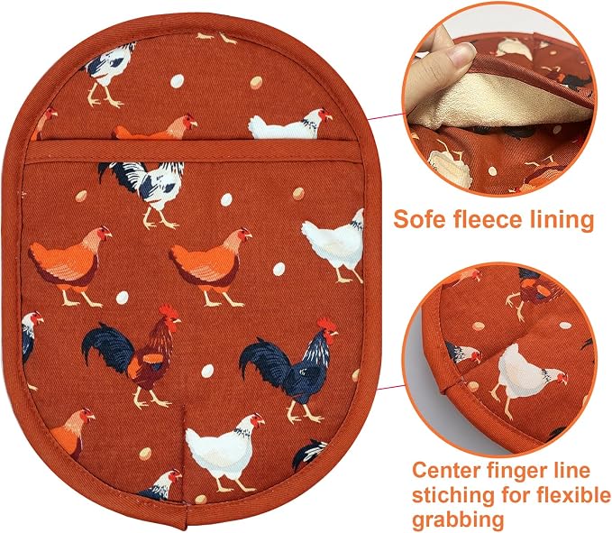 Pot Holders Set of 2 with Transparent Clear Silicone Shell and Nice Dog Flower - Image 5