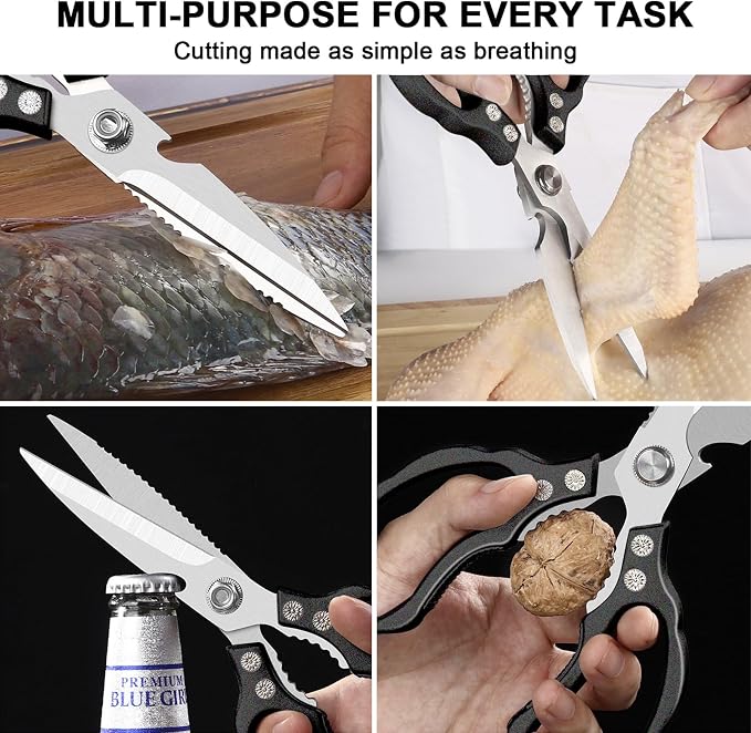 CGBE Kitchen Scissors All Purpose Heavy Duty, Ultra Sharp Stainless Steel - Image 4