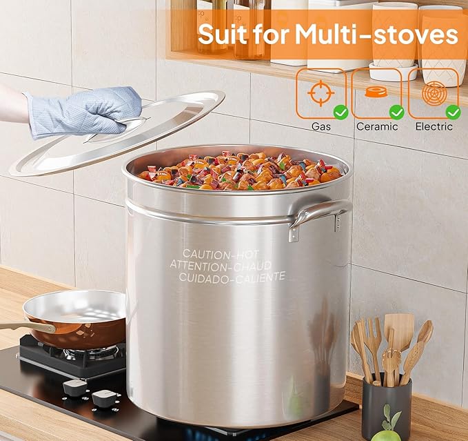 ROVSUN 82-Quart Stainless Steel Turkey Fryer & Seafood Boil Pot - Image 5