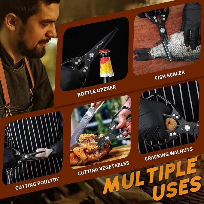 HUUSK Kitchen Scissors Set Black - Image 5