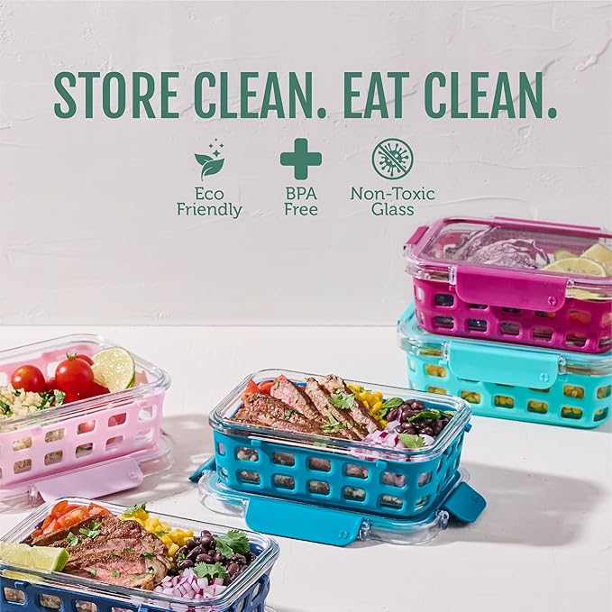 Ello Duraglass 3.4 Cup Meal Prep Sets 10Pc, 5 Pack Set- Glass Food Storage - Image 2