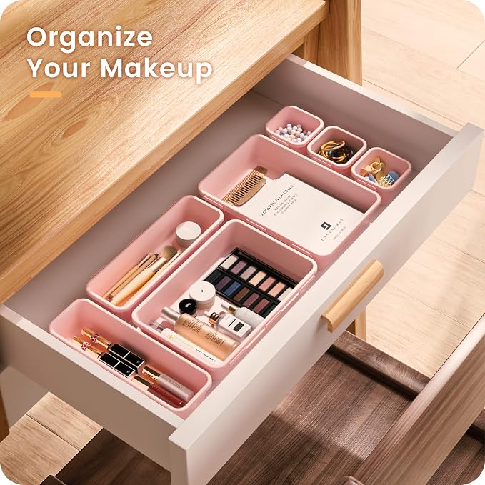 A-LuGei【【5 Size】 Tool Box Organizer Tray Divider Set, 【Pink】 Desk - Image 3