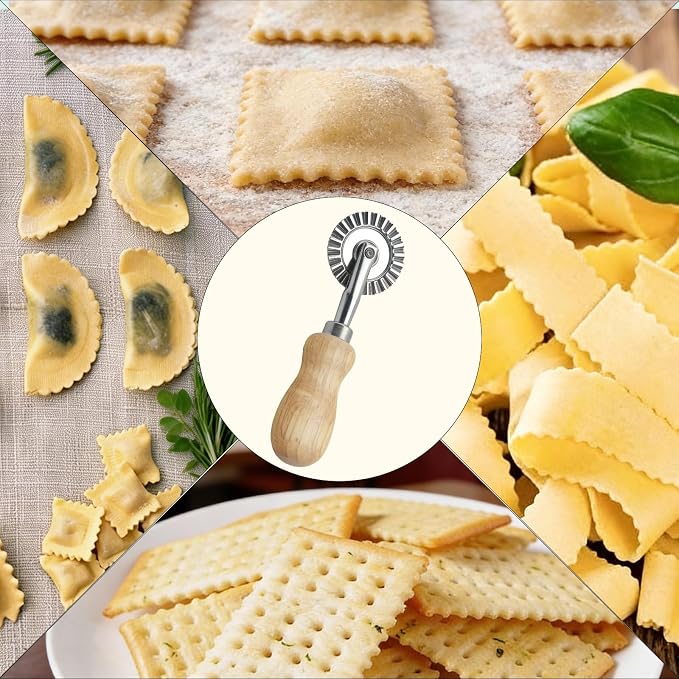 Fluted Pastry Wheel Cutter, 1.5 Inch Pasta Cutter Wheel - Image 5