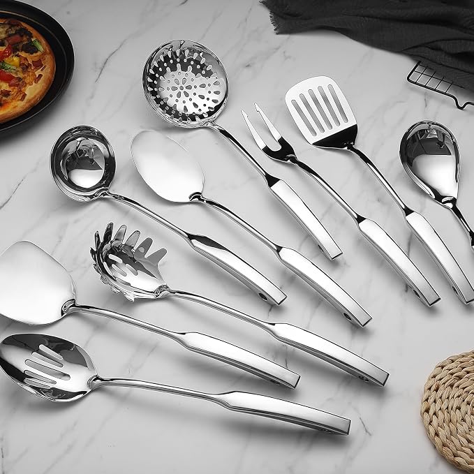 9PCS Silverware Set for 304 Stainless Steel Kitchen Utensils Set Cooking - Image 7