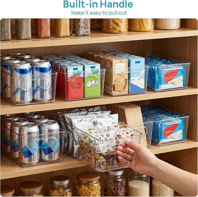 Vtopmart 8pcs Clear Organizers and Storage Bins, Plastic Storage Containers - Image 6