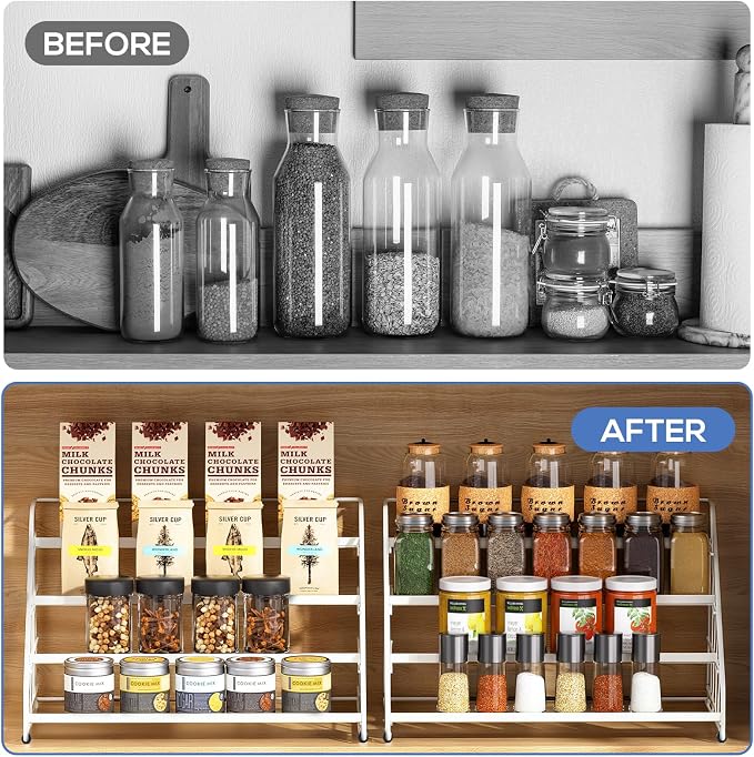 Spice Rack Organizer for Cabinet, 4 Tiered Spice Rack Organizer, Tiered - Image 5