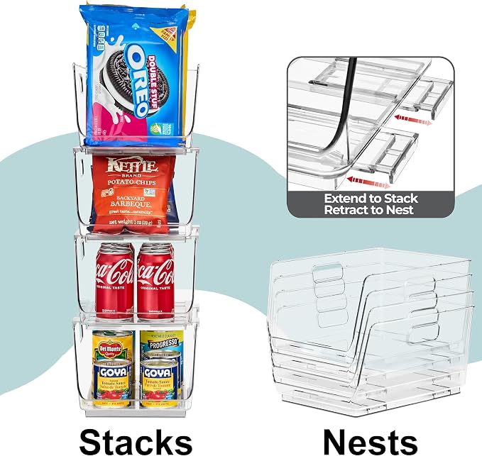 Sorbus Stackable Storage Bins Open Front - Image 5