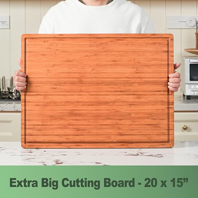 Allsum XL Cutting Board for Kitchen, 20x15" Extra Large, Cheese Board, Durable - Image 3