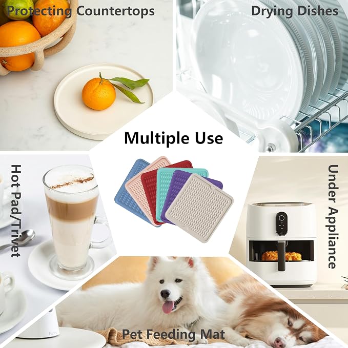 ZLR Silicone Dish Drying Mat 12" x 12" Square - Image 5